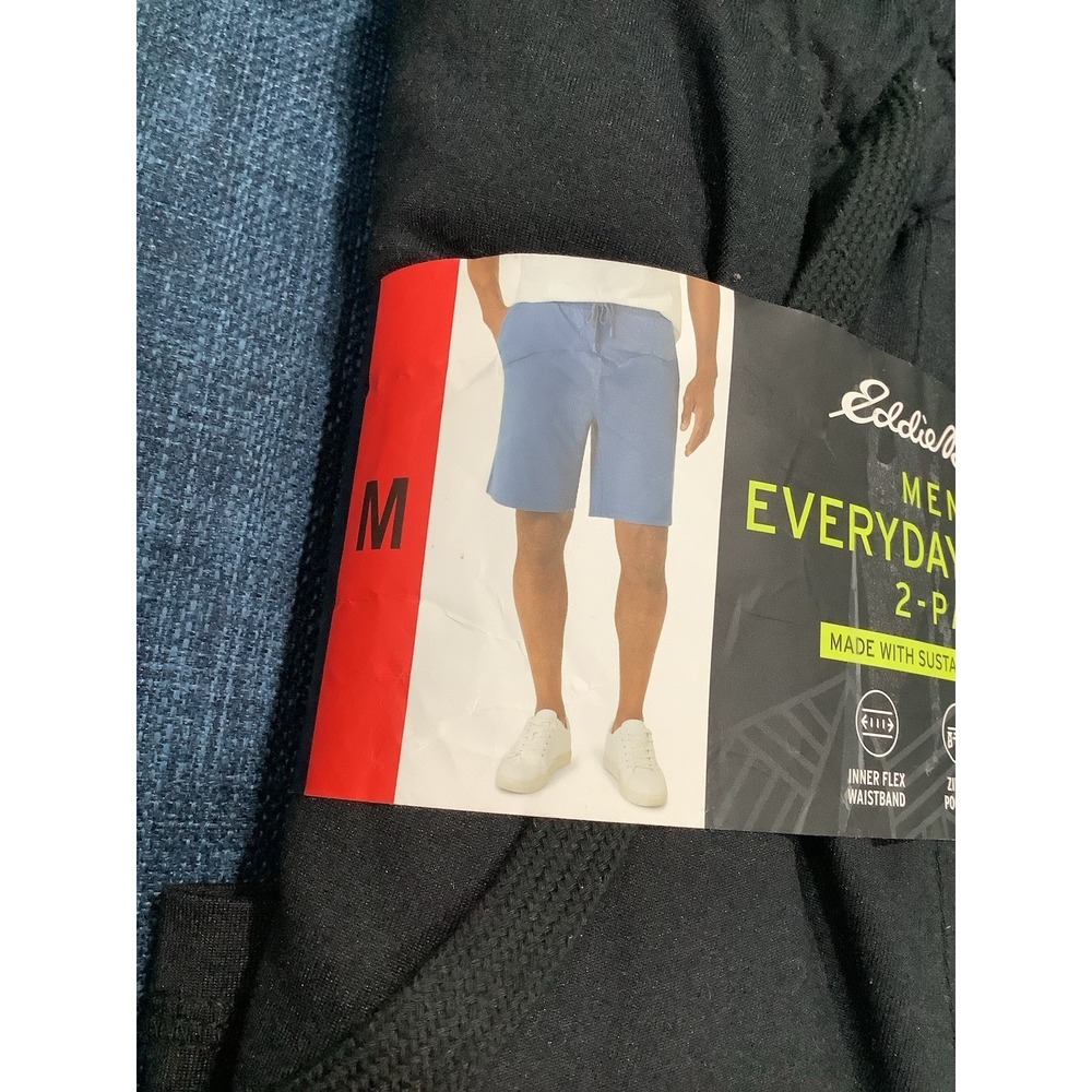Eddie Bauer Men's 2-Pack Everyday Shorts Black/Blue, Lounge Zip Pocket, M - Picture 3 of 3